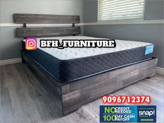 King Grey Aticus Platform Bed With Orthopedic mattress included