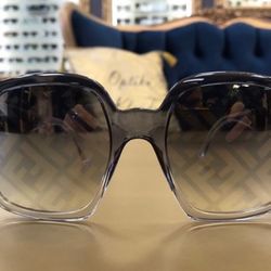 Fendi square sunglasses in grey/crystal gradient