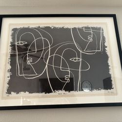 Abstract Face Framed  Art 