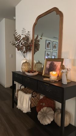 55” black console table