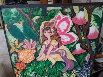 Vintage Acrylic Painting 22.5" x 21.5"