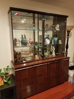 Dining table and cabinet