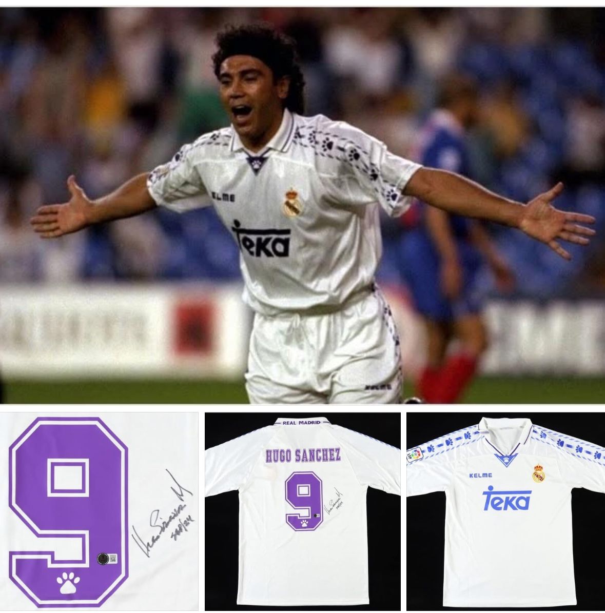 Hugo Sanchez Signed Real Madrid Classic Jersey