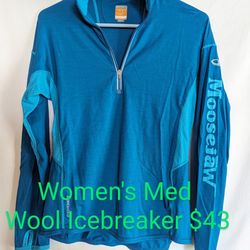 New Womens Medium 100%  Merino Wool Long Sleeve Baselayer Top Shirt Rei Icebreaker Smartwool Ibex Arc'teryx Hiking Camping Backpacking Osprey Gregory