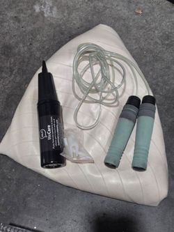 2x Pilates/Yoga/Exercise Mats, Exercise Ball With Pump, Jump Rope & Massage Ball Set