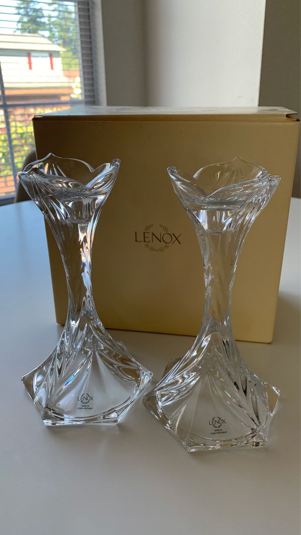 Brand new never used Lenox crystal candle holders for Sale in Vancouver