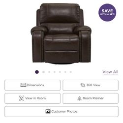 Leather Recliner By Landon (Purchased At Raymour Flannigan 7/2/25)