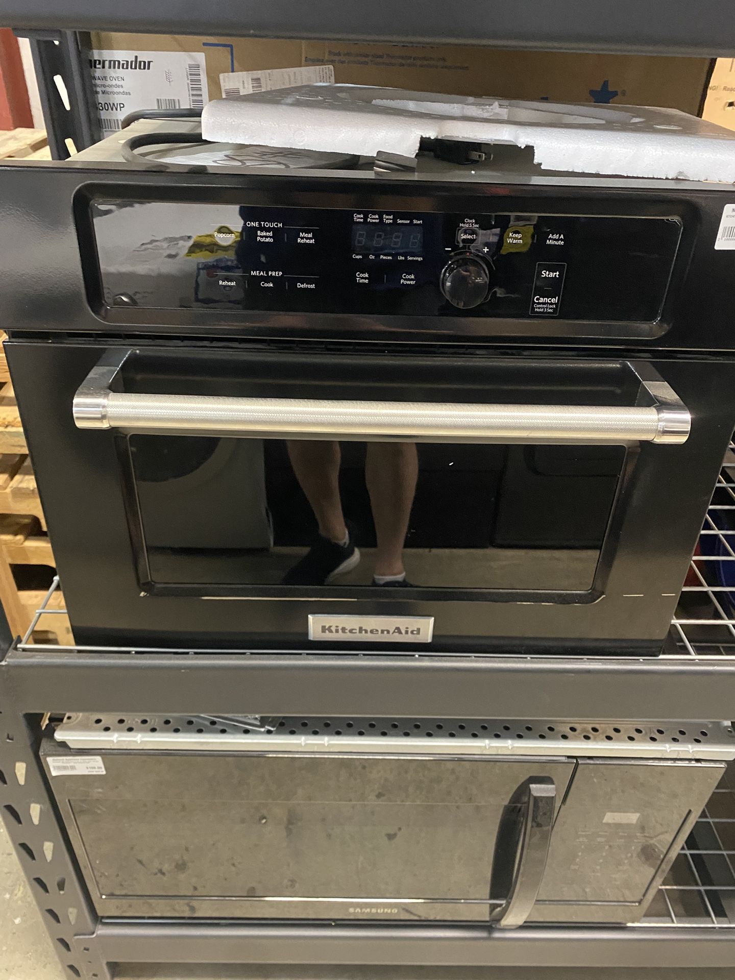 KitchenAid KMBS104EBL 24 Inch Built-In Microwave Oven with 1.4 Cu. Ft. Capacity, 1,000 Watt Cooking National Appliance Liquidators Everett