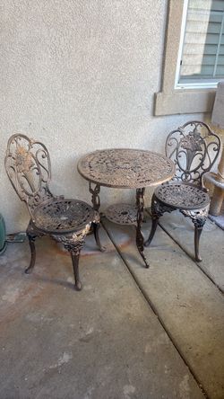 Cast Iron Bistro Table and Chair Set