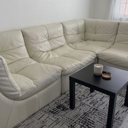 White Leather Sectional