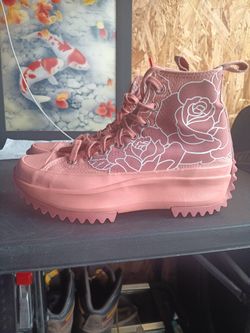 Size 8.5 - Converse Natasha Cloud x Run Star Hike Inspired Floral - Pink Quartz
