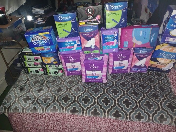 ASSORTMENT OF PADS AND TAMPONS