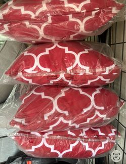 Red Decorative Pillows 16x16