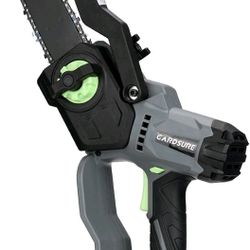 Mini Chainsaw 6 Inch Electric Chainsaw Cordless Brushless Motor Chainsaw with 2 20V batteries