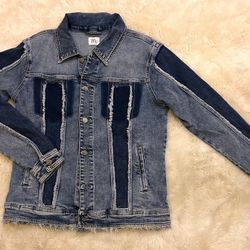 WL Two-Tone Distressed Denim Jacket (medium)
