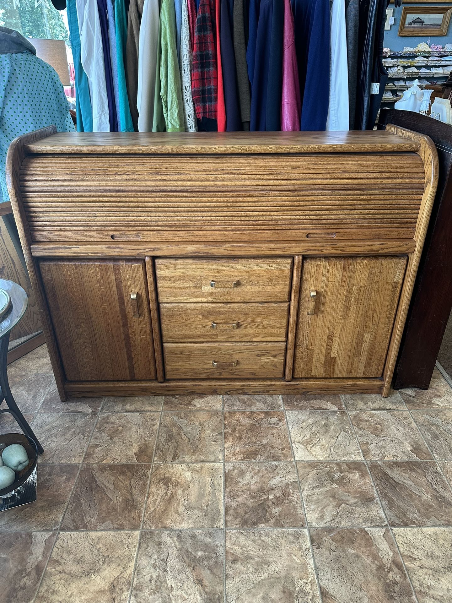 Vargas Furniture Solid Oak Secretary Desk