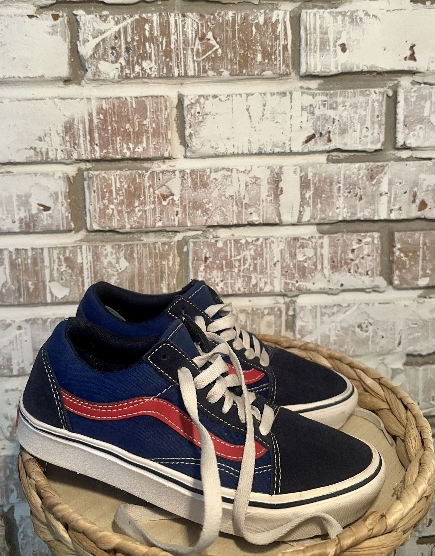 Vans Comfycush Old Skool Sneakers Blue & Red Low Top Unisex Women’s Size 6