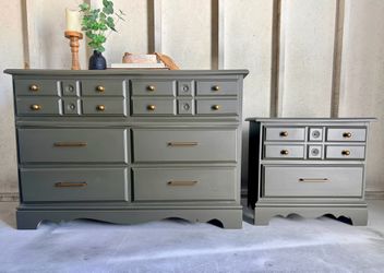 Newly Refinished Dresser and Nightstand Set