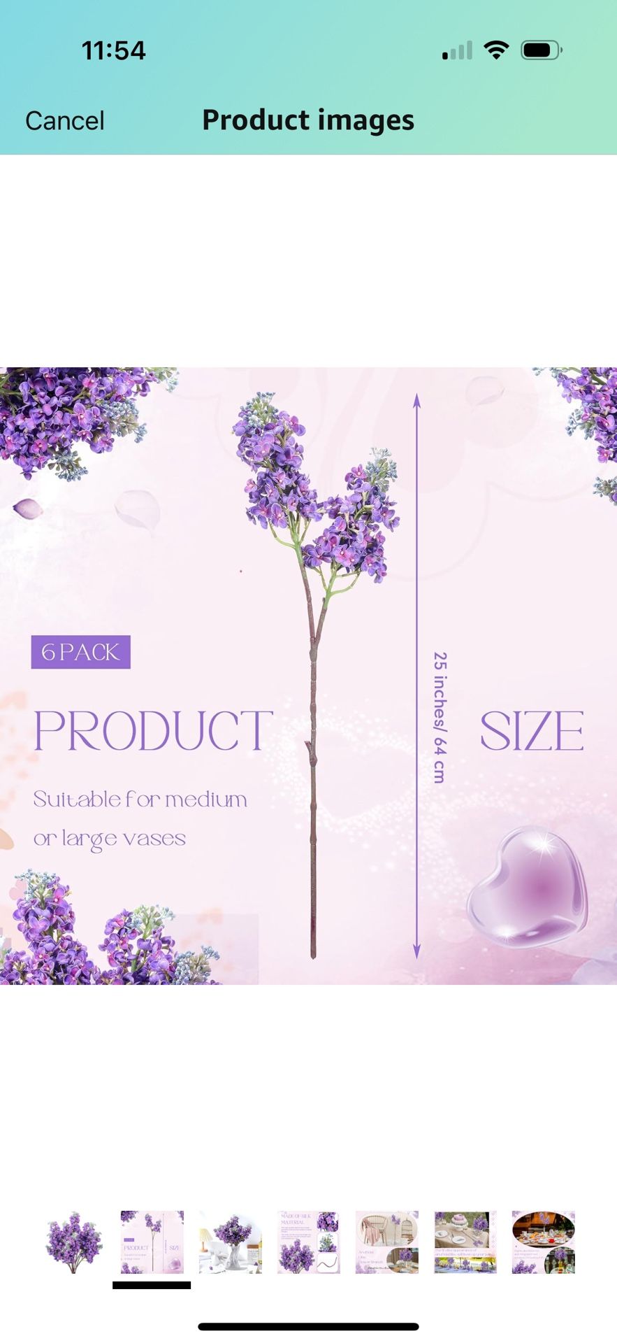 " Artificial Lilac Flowers Fake Delphinium 10 Pcs