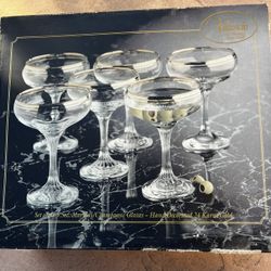 Valencia 24 Karat gold Martini/Champagne Glasses (6)