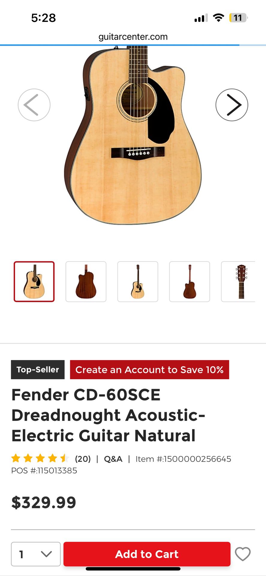 Fender Guitar Sale $120
