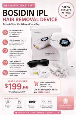 Bosidin IPL Hair Removal Device – Like New – Complete Set