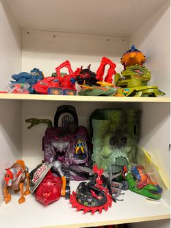 He-man figures and vehicles