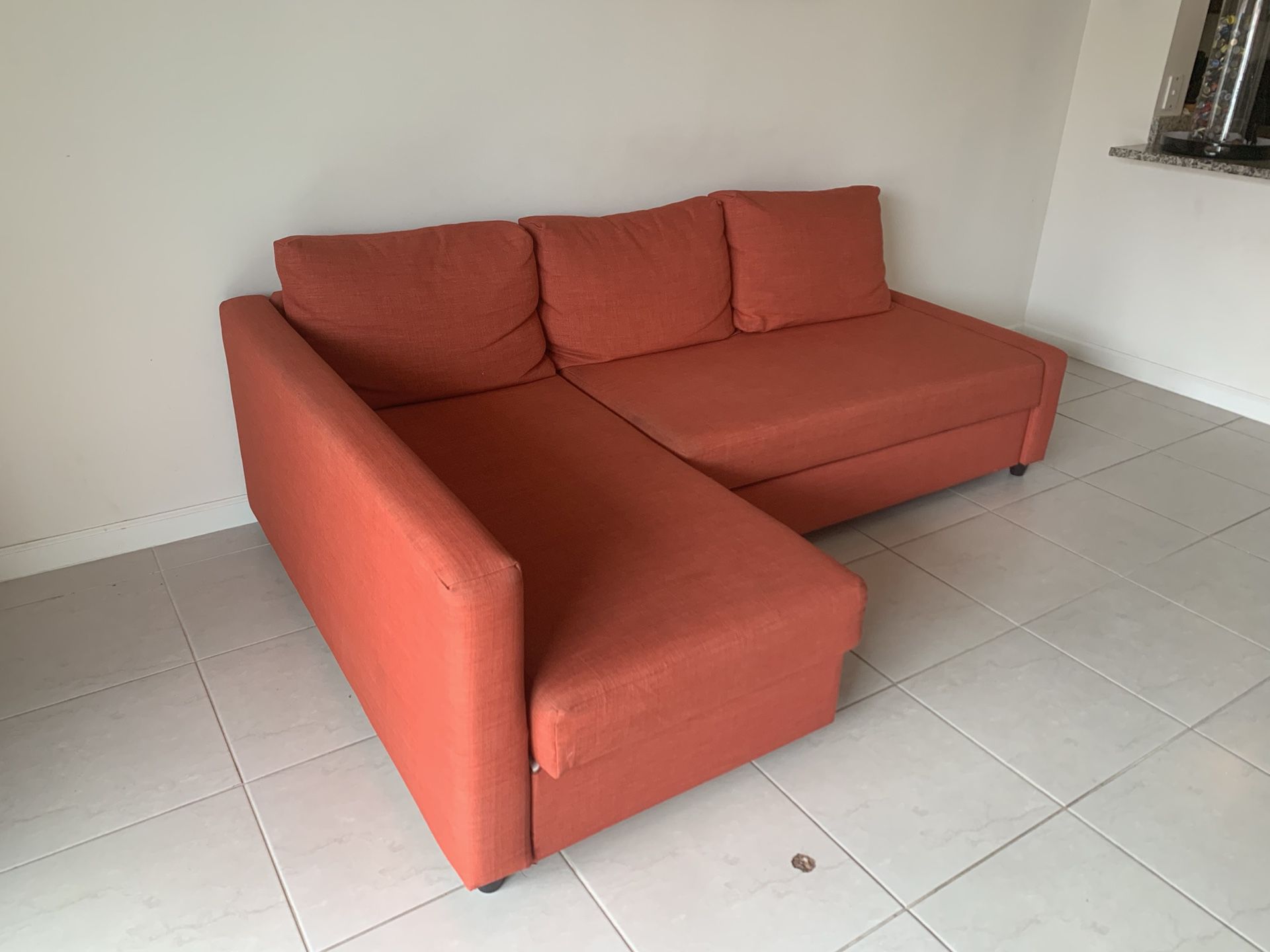 IKEA multipurpose couch- red orange