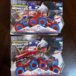 Monster Jam Stars & Stripes 2025 Set Of 4 Trucks