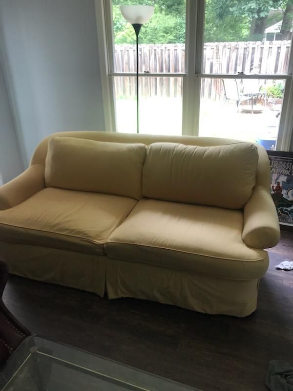 Herndon Yellow Pinstripe Couch