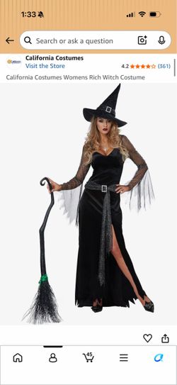 Witch Costume Women’s  Small and Witch hat