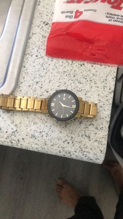 Gold-Tone Men's Dress Watch Black Dial