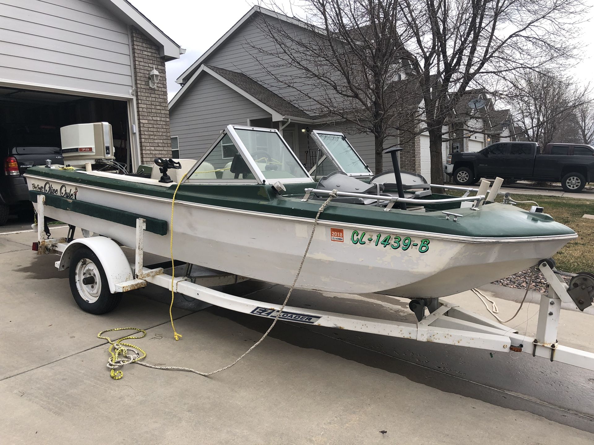 REDUCED! BeeCraft Boat with 75hp Chrysler Outboard