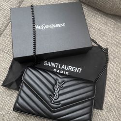 YSL plain black shoulder bag