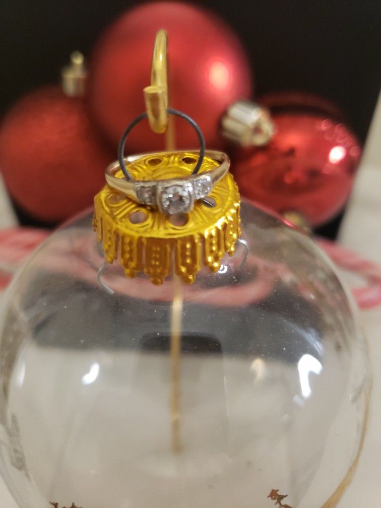 Ring With 14k White Gold/ Yellow Gold And Diamonds