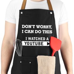 Mother's Day Gifts for Mom, Dad, Funny Apron with 3 Tool Pockets Adjustable Neck Strap, Waterproof