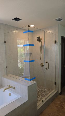 90 ⁰ DEGREES FRAMELESS SHOWER GLASS