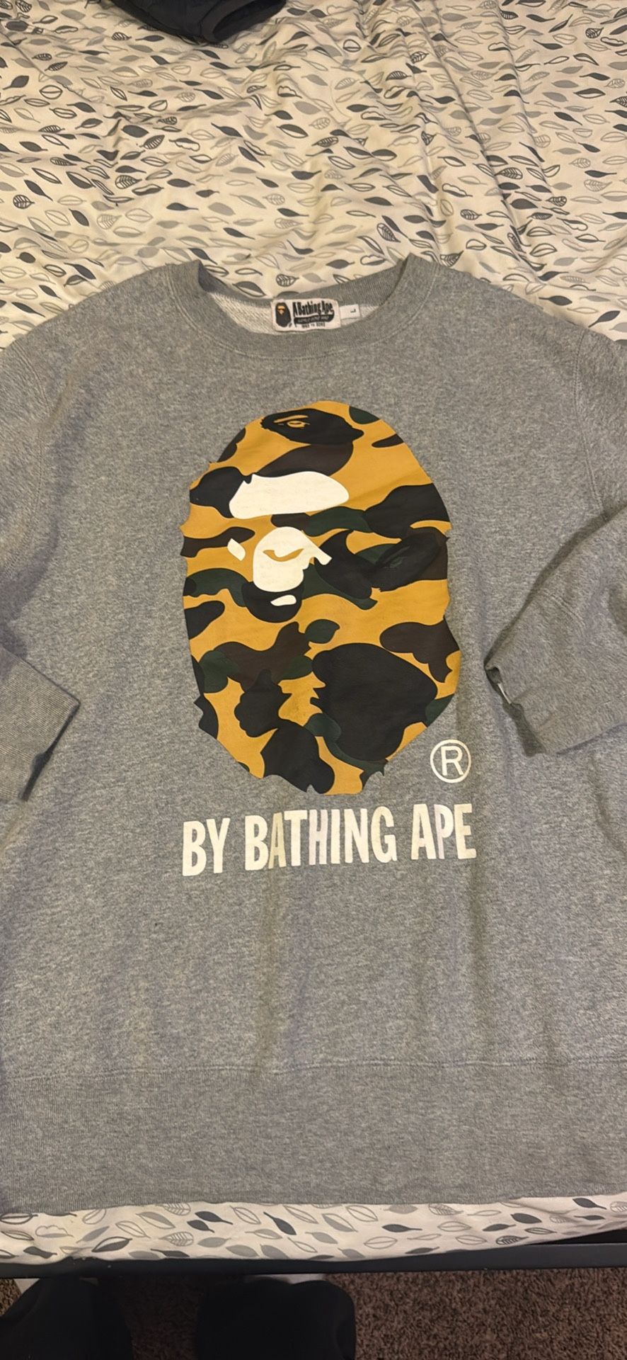 Grey Bape shirt With Camo Face