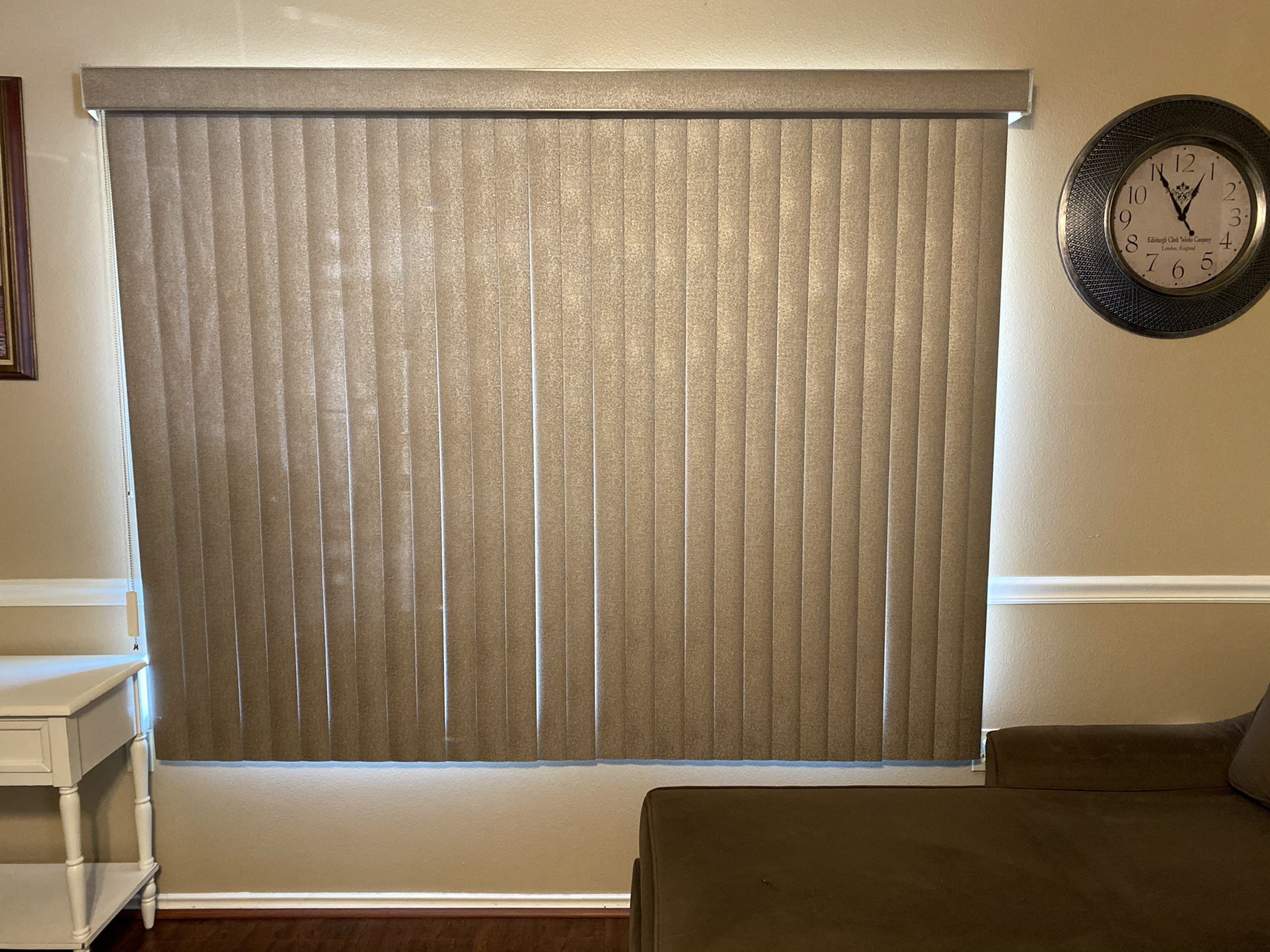 2 Large 58X34 Champagne Vertical Window Blinds