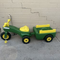 John Deere Tricycle With Trailer