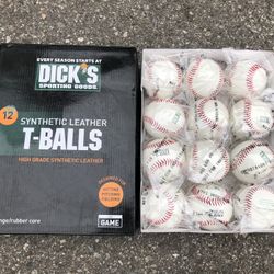 12 Pack Synthetic Official T-Balls. New in Box