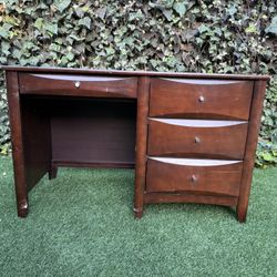 Heavy Solid Oak Wood Desk Table With 3 Drawers and Extension Tray(L49”x W23”x H31”)