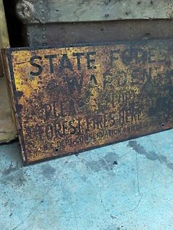 State Forest Warden sign metal 90 degree mount