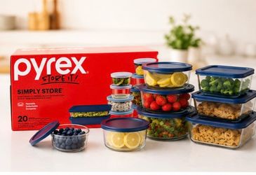 Pyrex 20pc Glass Containers (NEW) 🥗 Perfect Meal Prep Set