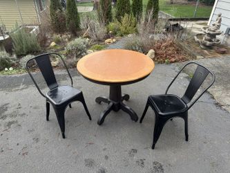 Small Solid Wood Bistro Dining Table and Chairs