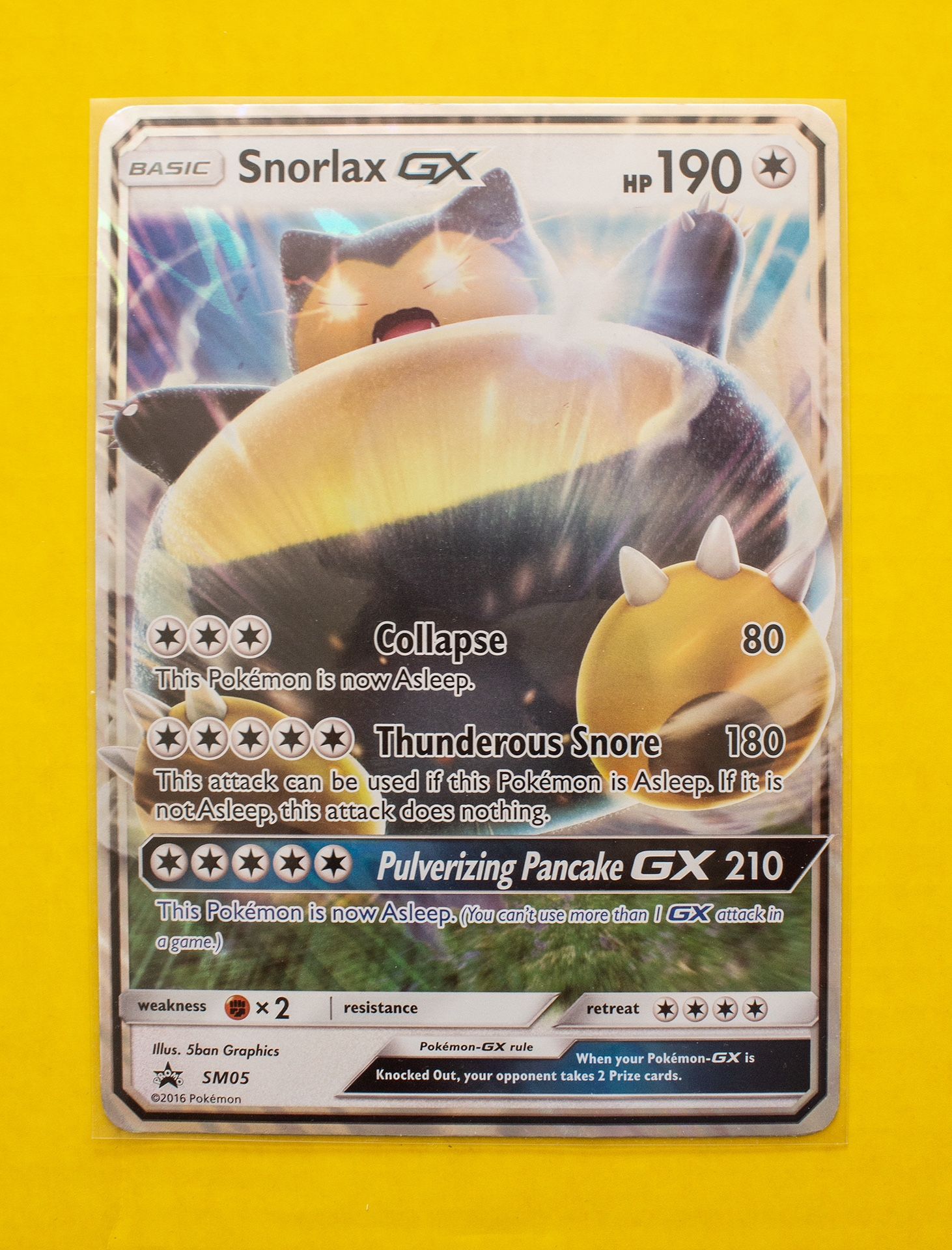 Pokémon 2016 Jumbo basic Snorlax GX holo foil Black Star SM05 promo Card