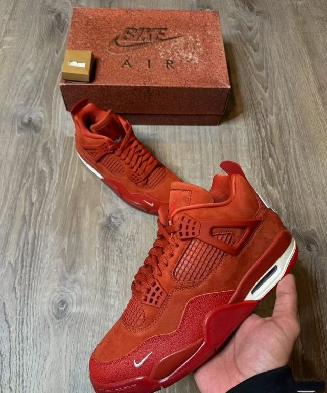 Nigel Sylvester x Jordan Air Jordan 4 OG "Brick By Brick" BIKE Abrasion Resistant Low Top Retro Basketball Shoes Men's Orange Brown