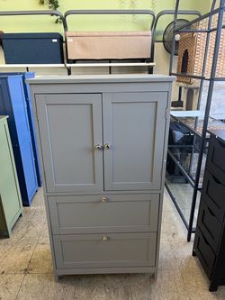 VASAGLE Bathroom Floor Cabinet w/ 2 Doors & Adjustable Shelves - Gray