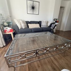 Silver/ Glass Coffee Table 