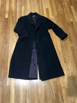WOW! Vintage 1980’s Black Wool Blend Maxi Peacoat Long Dress Coat Women’s Sz 10 TOGETHER Brand